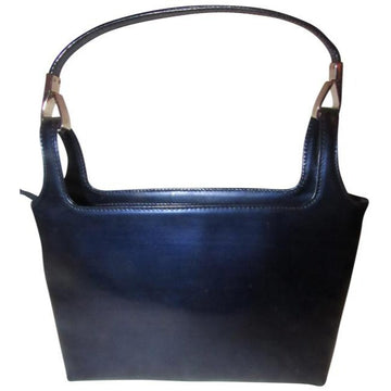 Gucci Vintage Navy Blue Glossy  Leather And Satchel