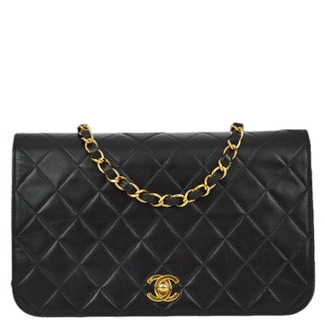 Top Quality Chanel 2000-2001 Black Leather Turnlock Small Full Flap Bag