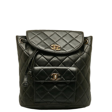Top Quality Chanel Vintage Backpack in Leather Leather Black Quilted