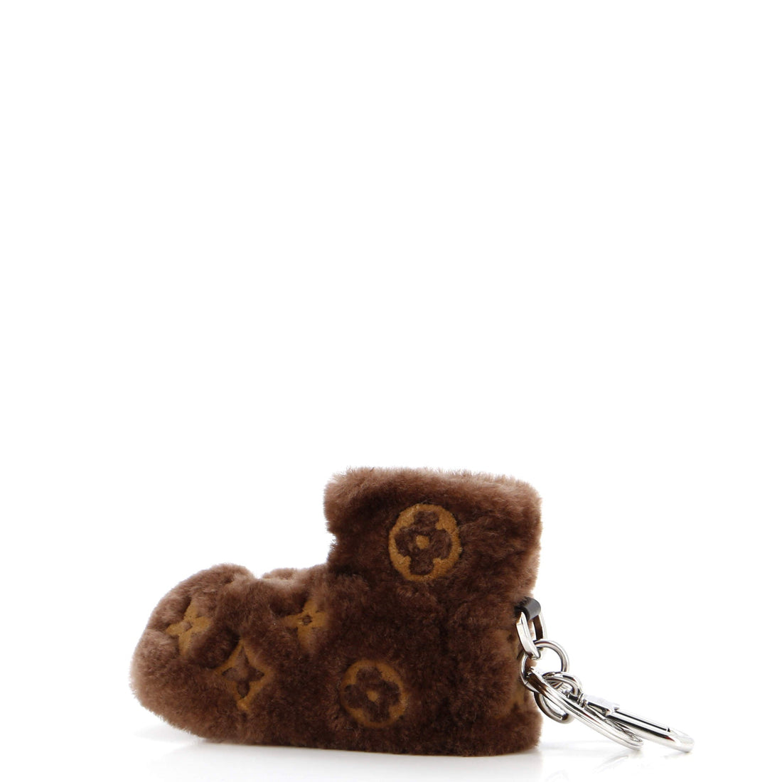 Footprint Bag Charm & Key Holder Monogram Rubber and Shearling