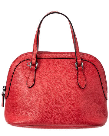 Gucci Red Grained Leather Mini Dome Bag (high quality )