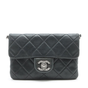Top Quality Chanel Leather  Chain Shoulder Bag Black Silver Gold  17th