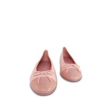 23K Dark/Light Pink leather Cap Toe CC Ballerina Flats Size 38