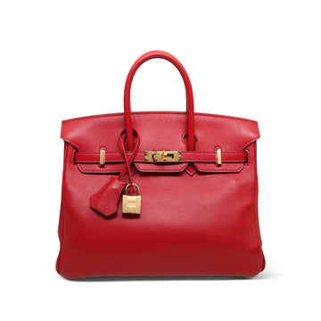 Birkin 25 Rouge Vif leather  X Stamp