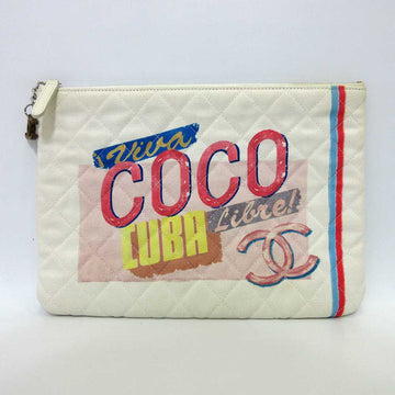 Top Quality Chanel Leather/canvas Clutch Bag Multicolor