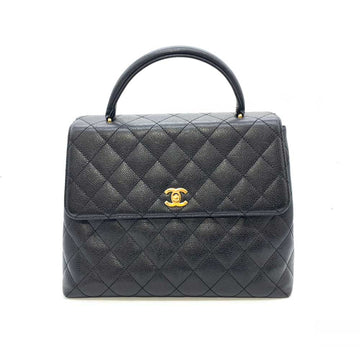 Top Quality Chanel Leather Skin Kelly Handbag Black Gold Hardware