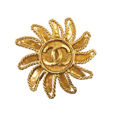 Top Quality Chanel Vintage Cocomark Sun Motif Brochure Gold  Ladies CHANEL
