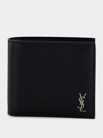 Black Cassandre Matte Leather Wallet