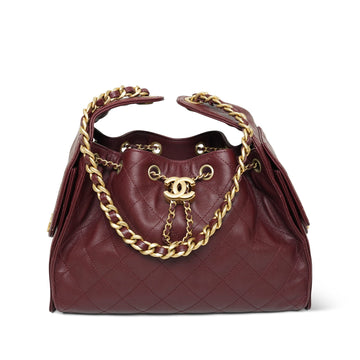 25A Burgundy leather Quilted 25 Hobo Bag Small AGHW
