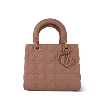 Pink Ultramatte Cannage leather Lady Dior Medium