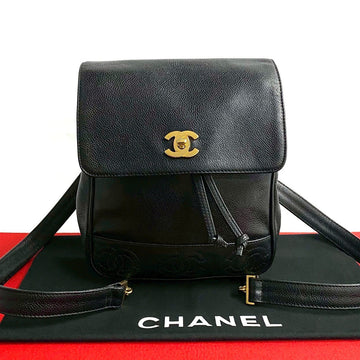 Chanel Triple Coco Caviar Leather Backpack