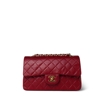 Red leather Quilted Classic Flap Small GHW