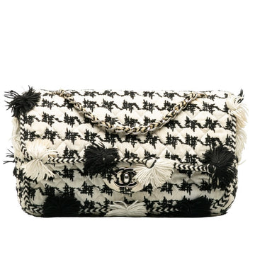Top Quality Chanel Matrases Chain Twin Chain houlder Bag White Black Leather/canvas  Chanel