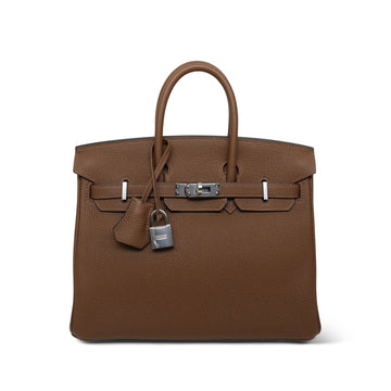 Birkin 25 Alezan Togo Palladium Plated Z Stamp