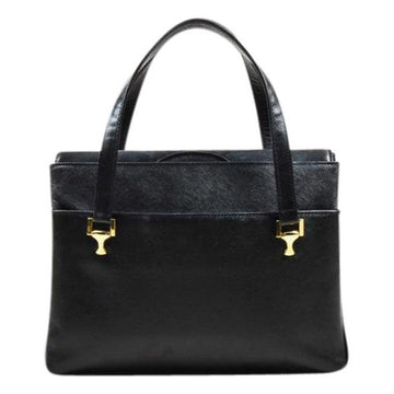 Gucci Vintage Black Textured Coated Leather  Shoulder Bag