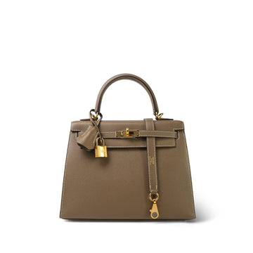 Kelly Sellier 25 Etoupe leather  D Stamp