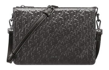 Christian Dior Zip Pouch Leather Black Leather Crossbody Bag Bag ()