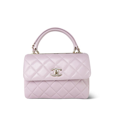 21S Light Pink leather Quilted Trendy CC Small LGHW