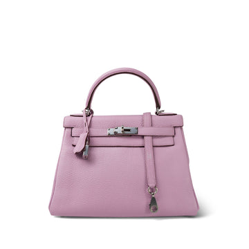 Kelly Retourne 28 Mauve Sylvestre leather Palladium Plated U Stamp