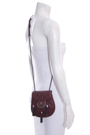 Chanel 2013 Paris-Edinburgh "Coco Sporran" Burgundy Quilted Leather  Mini