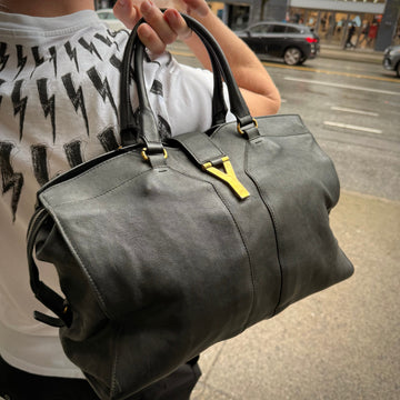 Yves Saint Laurent Black Leather Cabas Handbag