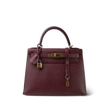 Kelly 28 Rouge H leather Sellier  X Stamp