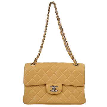 Top Quality Chanel Beige Leather Double Sided Classic Flap Shoulder Bag