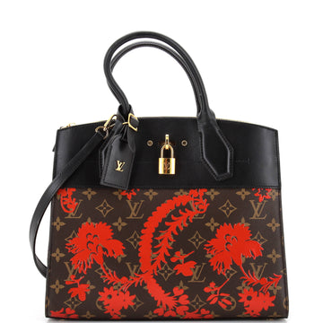 City Steamer Handbag Limited Edition Blossom Monogram Canvas and Leather MM