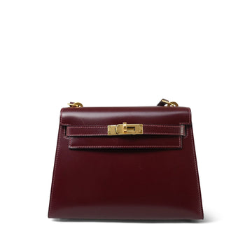Mini Kelly 20 Rouge H Box leather  R Circle Stamp