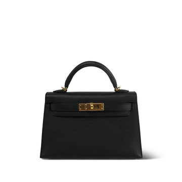 Mini Kelly Sellier Black leather  B Stamp