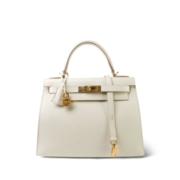 Kelly Sellier 28 Craie Veau leather  D Stamp
