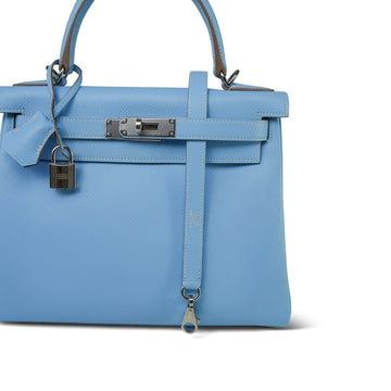 Kelly 28 Retourne Candy Celeste Mykonos leather Palladium Plated [O] Stamp