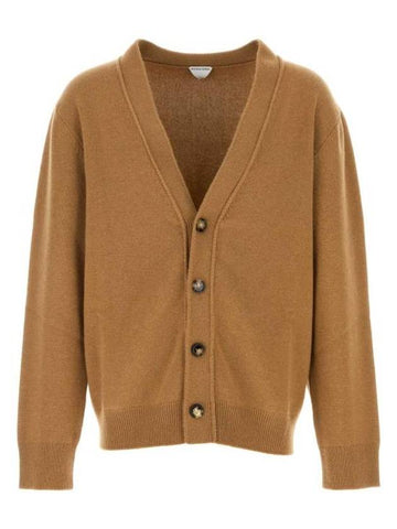 Luxury Bottega Veneta V Neck Cashmere Cardigan Brown