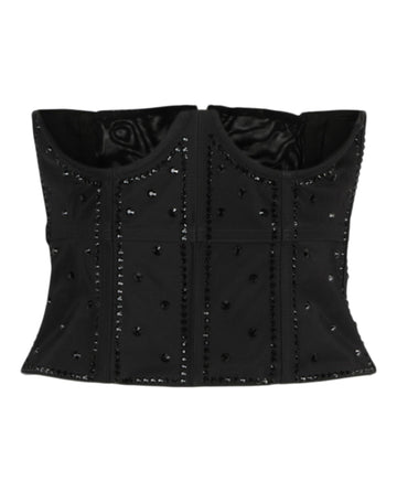 Gucci Womens Sequin Embroidered Corset Top