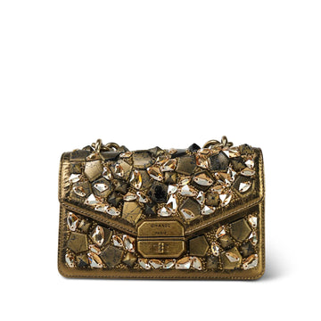 Bronze Métiers d'Art Gem-Encrusted Small Flap Bag