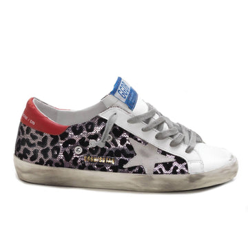 Women's Sequin Superstar Sneaker In Leopard/flock Ice/red