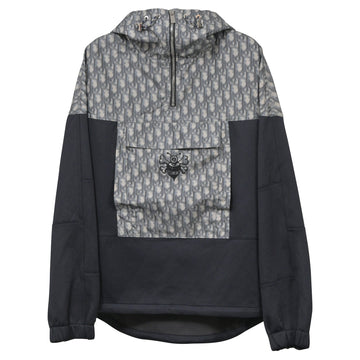 Dior x Shawn Stussy Blurred Oblique Anorak Hoodie in Blue Polyester