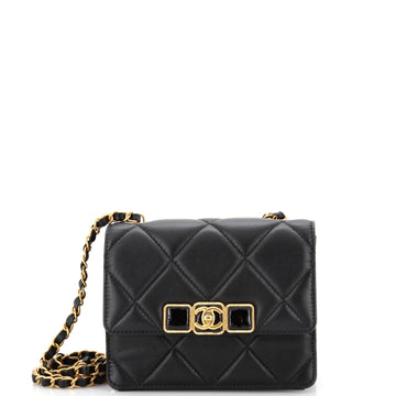 CHANEL Resin CC Flap Bag Quilted Calfskin Mini