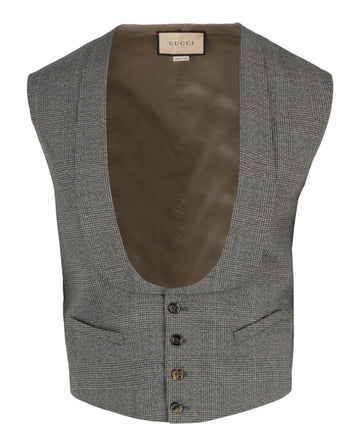 Gucci Mens Plaid Tailored Vest