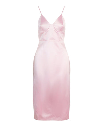 Gucci Womens Silk Duchesse Midi Sleeveless Dress