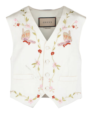 Gucci Mens Butterfly Embroidered Vest