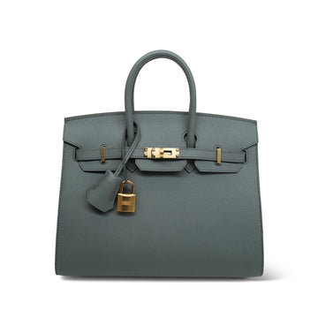 Birkin Sellier 25 Vert Amande leather  B Stamp
