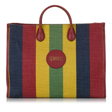 Gucci Baiadera Shopper Stripe Leather/canvas