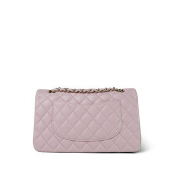 21S Light Pink leather Quilted Classic Flap Medium Light Gold Hardware