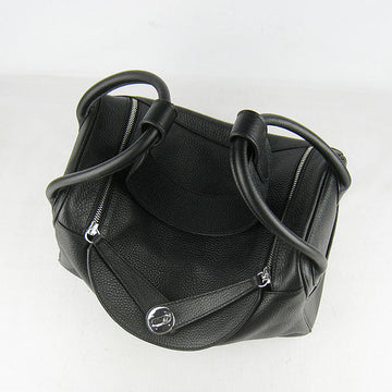 Hermes Lindy 34cm handbag 6208 black Silver