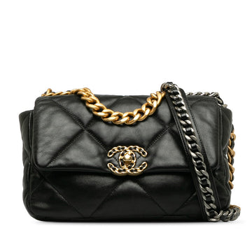 Top Quality Chanel Single Flap 24 in Leather Leather Quilted Black Ladies