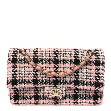 Tweed Quilted Medium Rectangular Flap Pink Black White