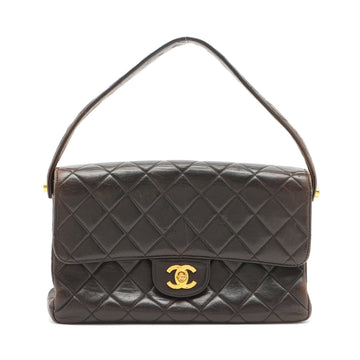 Top Quality Chanel Vintage Double Flap Shoulder Bag in Leather Black