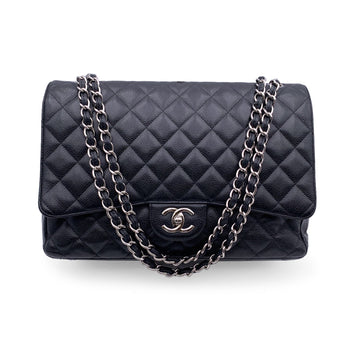 Top Quality Chanel Black Quilted Leather Maxi Timeless Classic 2.55 Double New Bag