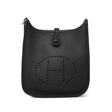 Evelyne 16 TPM Noir leather Palladium Plated W Stamp